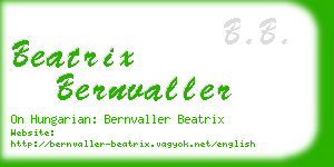 beatrix bernvaller business card